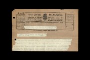 Foreign delegate's telegram, 1931