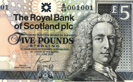 Earl of Ilay depicted on £5 banknote, 1987-2016