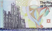 Detail of the Scottish parliament commemorative £1 note