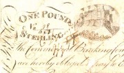 Detail of a counterfeit Commercial Bank of Scotland £1 note, 1810