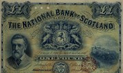 Detail of an unissued National Bank of Scotland £1 note, 1893