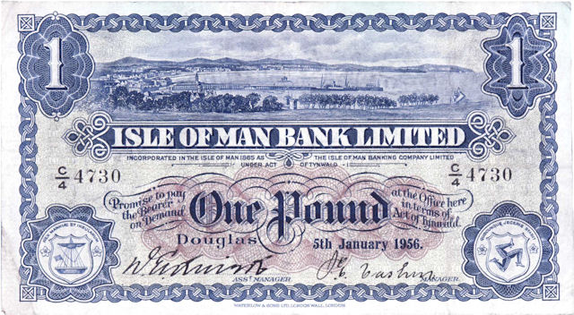 £1 note of Isle of Man Bank, 1956 © RBS 2018