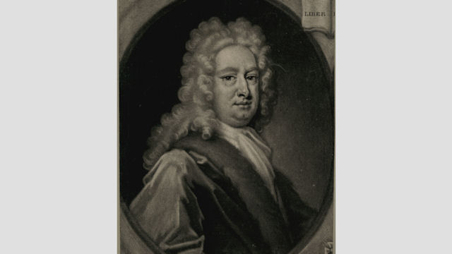 Engraving of Francis Child before he was knighted in 1732
