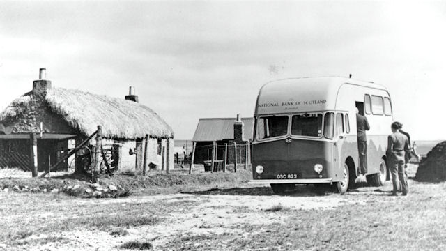 National Bank of Scotland's mobile bank on the Isle of Lewis, 1956 © RBS 2018