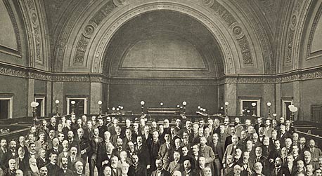Photographic montage of the managers of The Royal Bank of Scotland in 1899