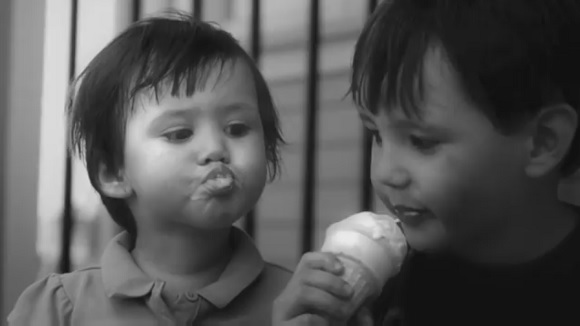 Children eating ice cream in NatWest TV advertisement