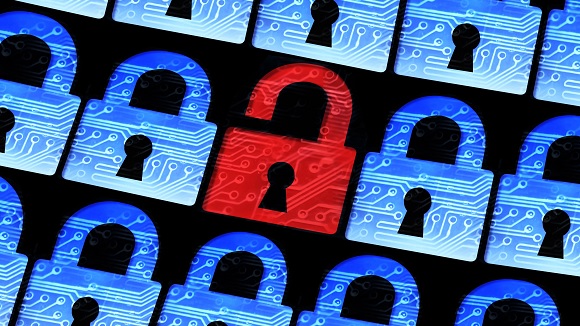 Cybersecurity and online fraud padlocks
