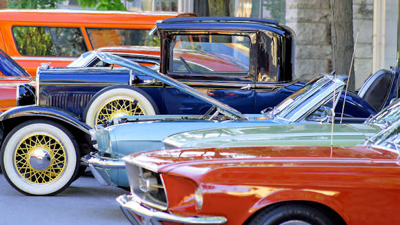 red classic car