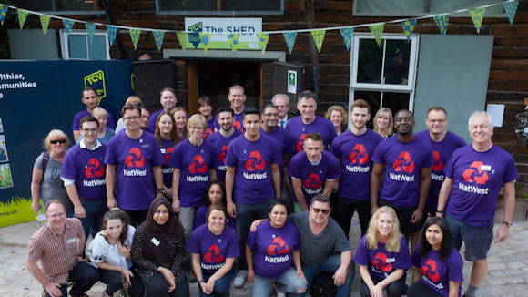 A group of NatWest volunteers at The Conservation Volunteers