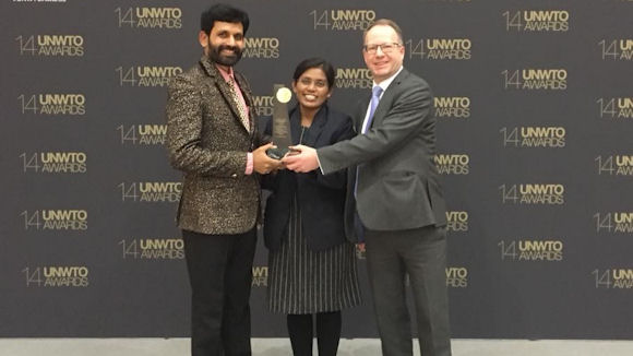 RBS and associated people accepting a UN World Tourism Organisation award