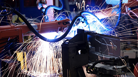 a manufacturing machine at a factory